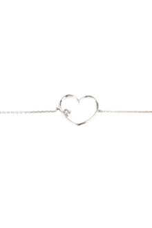 Aurelie Bidermann 18 K Grey Gold Heart Bracelet  - Lyst