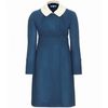 Carven Doulbebreasted Wool Coat with Wool Fleece Collar in Blue - Lyst