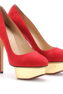 Charlotte Olympia Dolly Suede Platform Pumps - Lyst