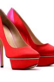 Charlotte Olympia Masako Satin Platform Pumps - Lyst