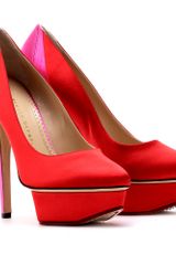 Charlotte Olympia Masako Satin Platform Pumps