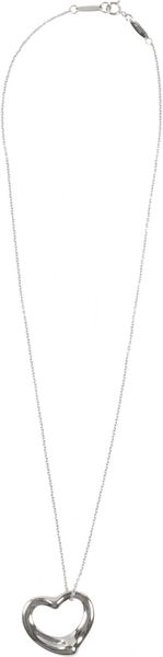Elsa Peretti X Tiffany & Co Sterling Silver Open Heart Chain Necklace - Lyst