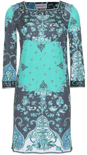 Emilio Pucci Foulard Print Dress in Blue (navy) - Lyst