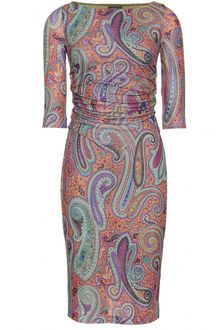 Etro Gathered Dress with Paisley Print - Lyst
