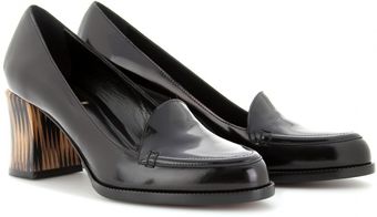 Fendi Boxcalf Loafers with Contrast Leather Heel - Lyst