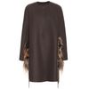 Fendi Wool Coat with Fur Trimmed Pockets in Brown - Lyst