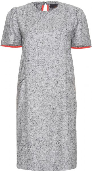 Fendi Alpaca Shift Dress with Neon Trim - Lyst