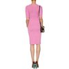 Fendi Contrast Knit Cotton Dress in Pink (lilac) - Lyst