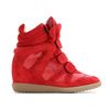 Isabel Marant Bekett Suede Wedge Sneakers in Red - Lyst