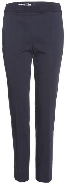 Jil Sander Twill Trousers With Elasticized Waist Band in Blue (black) - Lyst
