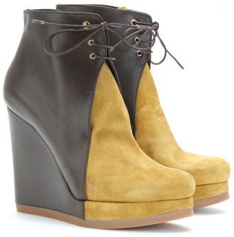 Jil Sander Osaka Twotone Wedge Ankle Boots - Lyst