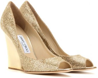 Jimmy Choo Bello Glitter Wedges - Lyst