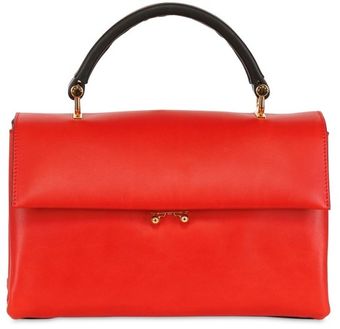 Marni Medium Brushed Leather Folded Satchel - Lyst