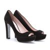 Miu Miu Suede Peeptoes with Glitter Soles in Black - Lyst