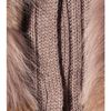 Miu Miu Ribbed Knit Cardigan with Furtrimmed Overlay in Brown (taupe) - Lyst