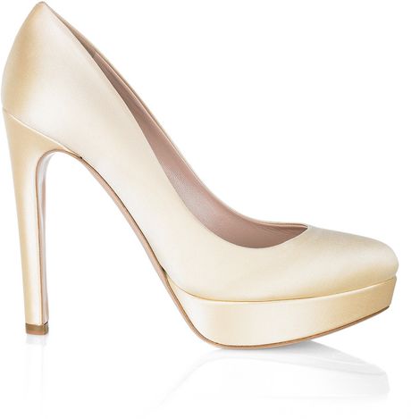 white satin platform