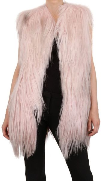Msgm Kidassia Fur Vest in Pink - Lyst