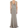 Narciso Rodriguez Top Stitched Bodice Gown in Gray (silver) - Lyst