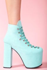 Nasty Gal Hellbound Platform Boot Turquoise