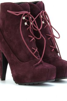 Proenza Schouler Suede Laceup Platform Ankle Boots - Lyst