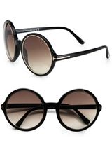 Tom Ford Carrie Round Plastic Sunglasses