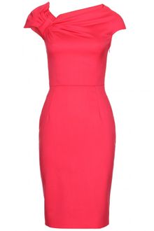 Valentino Wool Dress with Asymmetrically Draped Neckline - Lyst