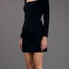 Alexander Mcqueen Pleated Peplum Dress in Black - Lyst