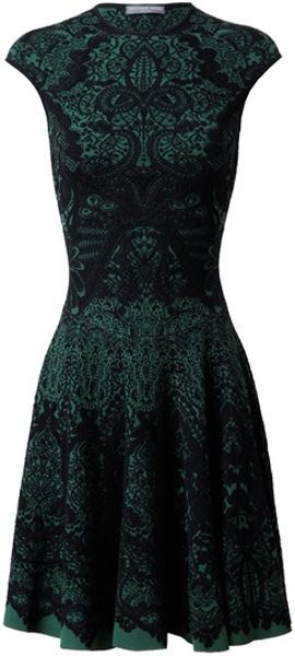Alexander McQueen Wool Blend Knit Dress - Lyst