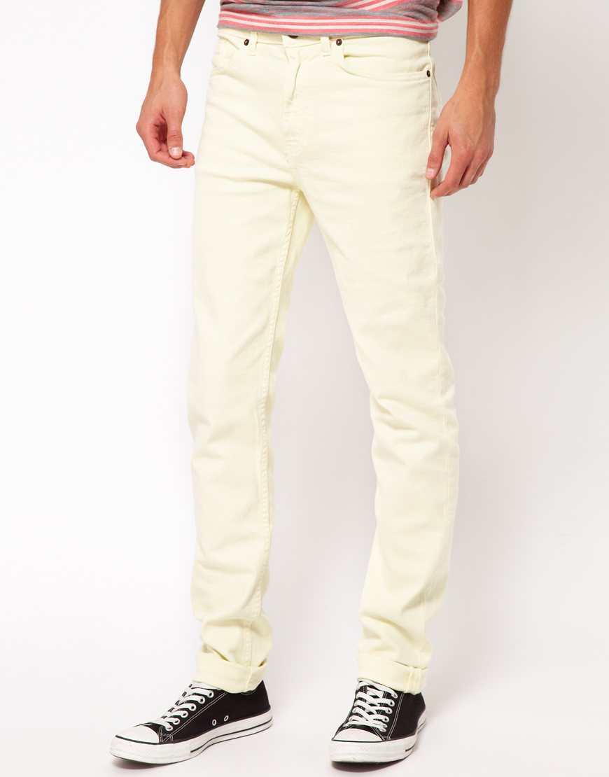 American Apparel Slim Slack Jeans in Beige for Men (maize) Lyst