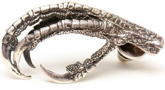 Ann Demeulemeester Silver Bird Claw Brooch - Lyst