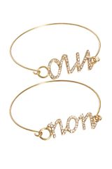 Asos Multipack Of Rhinestone Oui Non Torque Bracelets