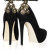 Brian Atwood Zenith Chain and Studembellished Suede Pumps in Black - Lyst