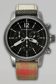 Burberry Checkstrap Chronograph Watch - Lyst