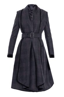 Burberry Prorsum Check Waterfall Coat - Lyst