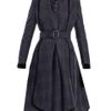 Burberry Prorsum Check Waterfall Coat in Gray (charcoal) - Lyst