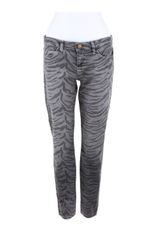Current/Elliott The Ankle Skinny Jeans in Stretch Denim with A Zebra Pattern