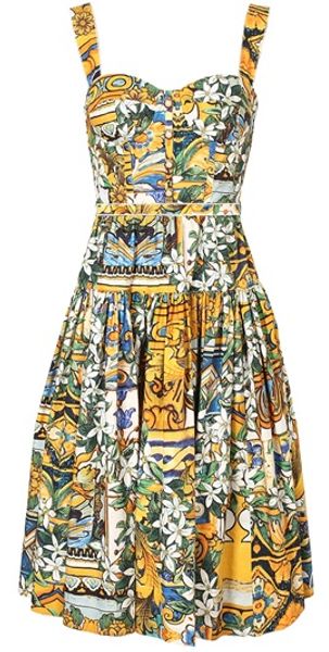Dolce & Gabbana Floral Printed Sun Dress - Lyst