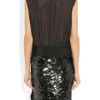 Lanvin Sheerback Paillette Embellished Silk Dress in Black - Lyst