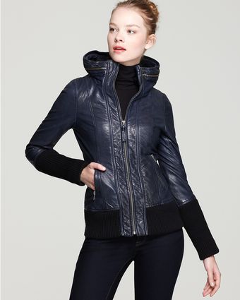 Mackage Malu Distressed Leather Jacket with Zip Out Hood - Lyst
