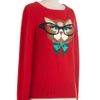 Modcloth Cat Eyeglasses Sweater in Red in Red - Lyst