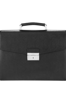 Prada Leather Double Gusset Briefcase  - Lyst
