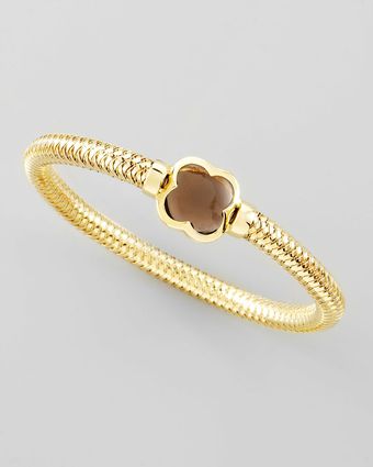 Roberto Coin Primavera Smoky Quartz Clover Bangle - Lyst