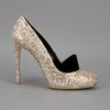 Stella Mccartney Glitter Pump in Silver (gold) - Lyst