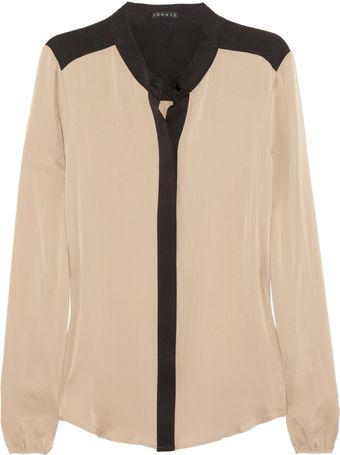 Theory Gerina Silk Blouse - Lyst