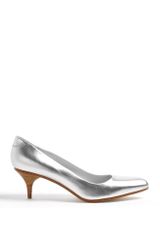 Acne Silver Metallic Poe Mid Heel Court