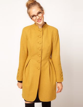 ASOS Collection Asos Button Front Sculpted Coat - Lyst