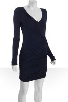 BCBGMAXAZRIA Pacific Blue Jersey Terry V-neck Dress - Lyst