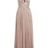 Catherine Deane Beige Mercury Long Pleated Tulle and Lace Gown in Beige - Lyst