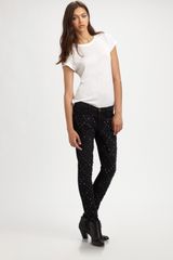 Current/Elliott The Ankle Studded Skinny Jeans