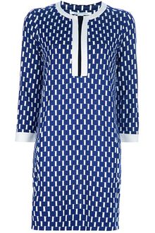 Diane Von Furstenberg Printed Silk Shift Dress - Lyst